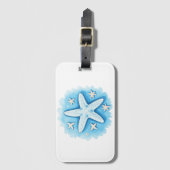 Zeester in het blauw bagagelabel (Voorkant (verticaal))