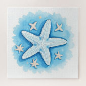 Zeester in het blauw legpuzzel (Horizontaal)