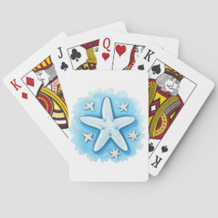 Zeester in het blauw pokerkaarten