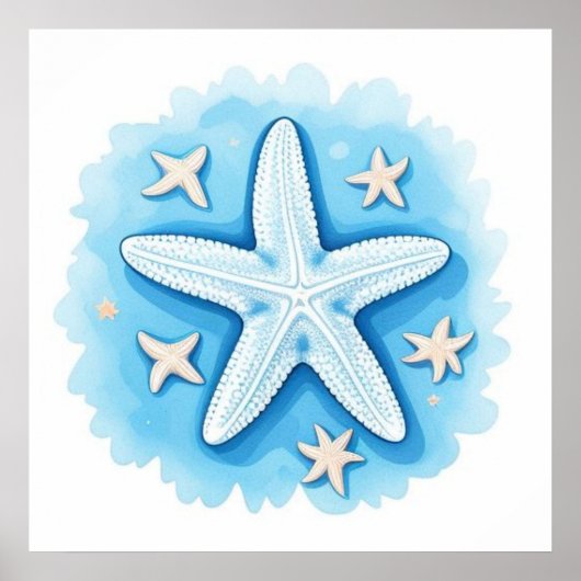 Zeester in het blauw poster (Voorkant)