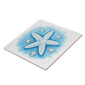 Zeester in het blauw tegeltje (Zijkant)