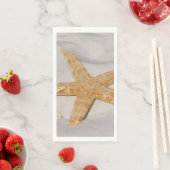 Zeester in het zand gastenpapier servet (Insitu)