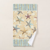 Zeester in het Zand met Zeewier Stripes Bad Handdoek (Handdoek)