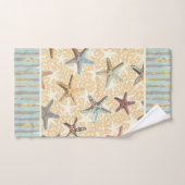 Zeester in het Zand met Zeewier Stripes Bad Handdoek (Handdoek)