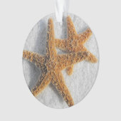 Zeester in Zand Beach Bruiloft Ornament (voorkant)