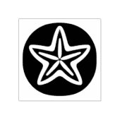 Zeester in Zwarte Cirkel Rubberstempel (Afrduk)