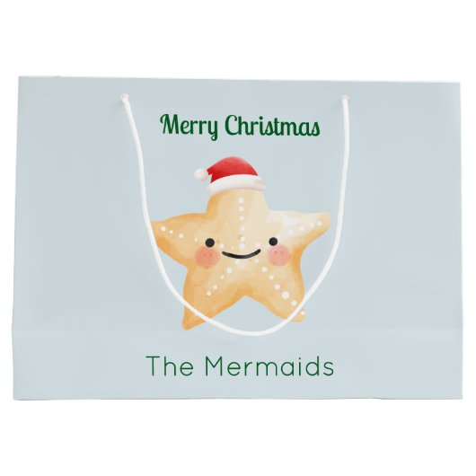 Zeester Kerstman Groot Cadeauzakje (Achterkant)