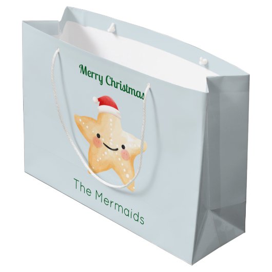 Zeester Kerstman Groot Cadeauzakje (Achterkant Gekanteld)