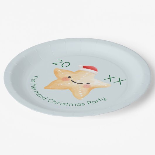 Zeester Kerstman Papieren Bordje (Gekanteld)