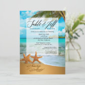 Zeester Koppel Nep Vellum Overlay Trouwdag Kaart (Staand voorkant)