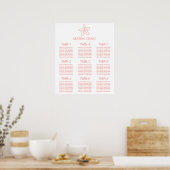Zeester koraal zee bruiloft zitplaatsen tafel plan poster (Keuken)