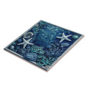 Zeester Koraalrif Schelpen Kustdecor Luxe Tegeltje (Zijkant)