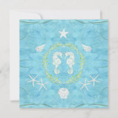 Zeester Krans Ocean Beach Waterverf Blue Shells Kaart (Achterkant)