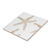 Zeester Kust Strand Grijs Wit Beige Cadeau Tegeltje (Zijkant)