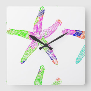 Zeester Kust Strand Multicolor Patterns 2020 Vierkante Klok