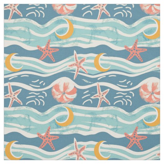 Zeester Kust Zomer Stof (Swatch)