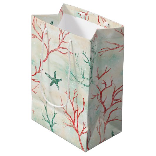 Zeester Kustpatroon met Schelpen Medium Cadeauzakje (Voorkant Gekanteld)