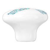 Zeester Kuststrand Blauwgroen Blauw Wit Nautisch Keramische Knop (Zijkant)