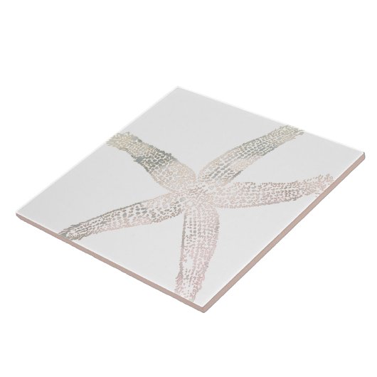 Zeester Kuststrand Grijs Wit Groot Decor Tegeltje (Zijkant)