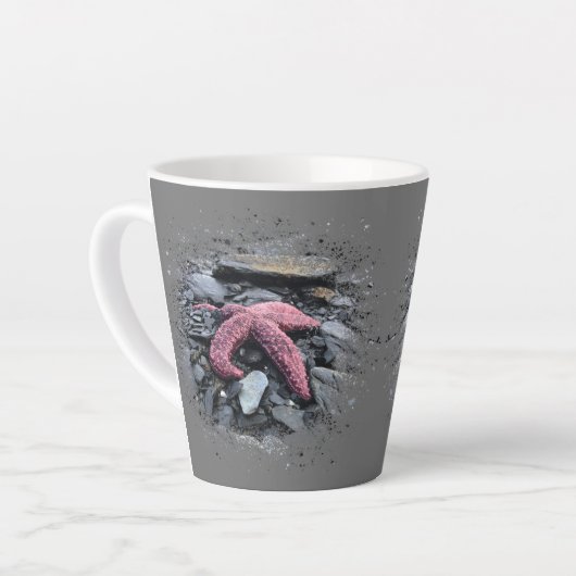 Zeester - Latte mok van 12 oz. (Linkerhoek)