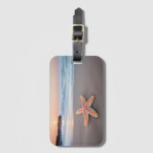 Zeester Ligt op een Strand Bagagelabel (Voorkant (verticaal))