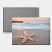 Zeester Ligt op een Strand Magneet (Voorkant / Achterkant)