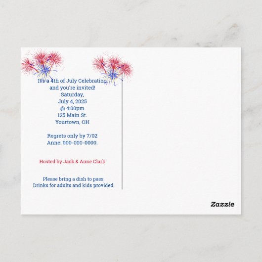 zeester met Amerikaanse vlag 4 juli Briefkaart (Achterkant)