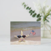 Zeester met Amerikaanse vlag Briefkaart (Staand voorkant)