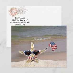 Zeester met Amerikaanse vlag Briefkaart