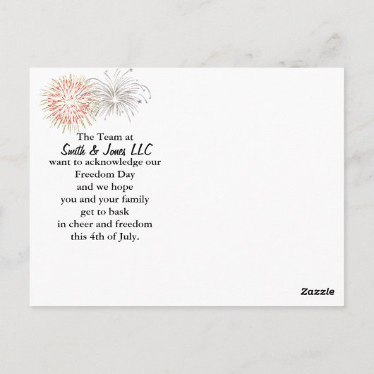 Zeester met Amerikaanse vlag Briefkaart (Achterkant)