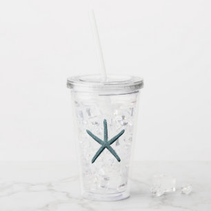 Zeester met blauwe vinger acryl drinkbeker