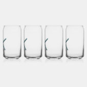 Zeester met blauwe vinger blikvorm glas (Links)