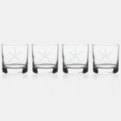 Zeester met blauwe vinger whisky glas (Achterkant)