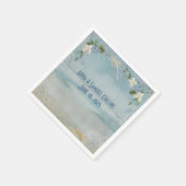 zeester met lijst en strandbloemen servetten (Hoek)