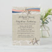 Zeester met Navy en Coral Ribbon Vrijgezellenfeest Kaart (Staand voorkant)