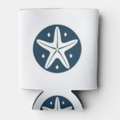 Zeester met Witte Sterren Blikjeskoeler (Voorkant)