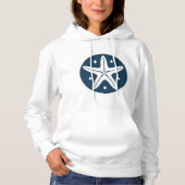 Zeester met witte sterren hoodie (Voorkant)