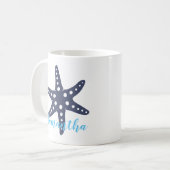 Zeester Middernacht Blauw Naam Koffiemok (Voorkant links)