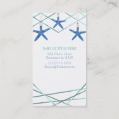 Zeester & Moderne Lijnen Elegant Strand Custom Chi Visitekaartje (Achterkant)