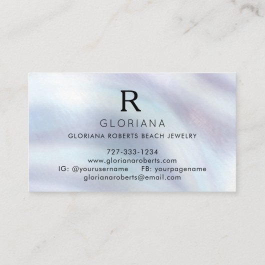 Zeester Moeder van de Parel Monogram Logo Visitekaartje (Achterkant)