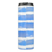 Zeester Monogram Strand Nautische Streep Waterverf Thermosbeker (Achterkant)