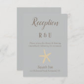 Zeester Mooie Blauwe en Bruine Ontvangst Informatiekaartje (Voorkant / Achterkant)