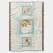 Zeester Nautilus Conch Sea Shells Ocean Griekse sl Deken (Voorkant Verticaal)