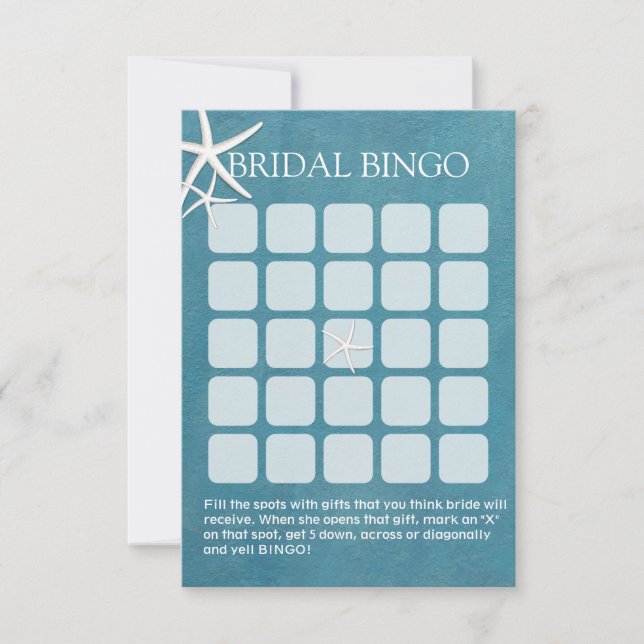 Zeester Nauutische Bruiloft Bingo Kaarten (Voorkant)