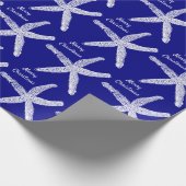 Zeester Navy Blauw Wit Merry Christmas 2023 Cadeaupapier (Hoek)