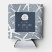 Zeester Navy Blue Florida Beach Bachelorette Blikjeskoeler (Voorkant)