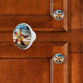 Zeester nepgeglazuurd glas keramische knop
