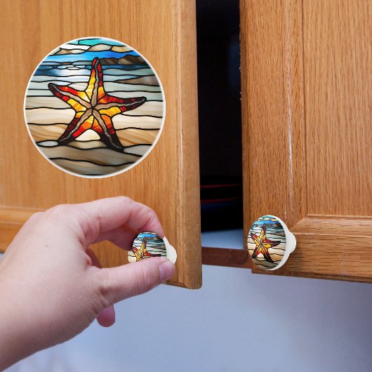 Zeester nepgeglazuurd glas keramische knop