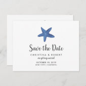 Zeester | Oceaan Huwelijk Save The Date Aankondigingskaart (Voorkant / Achterkant)