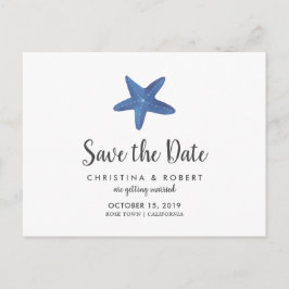 Zeester | Oceaan Trouwen Save The Date Aankondigingskaart